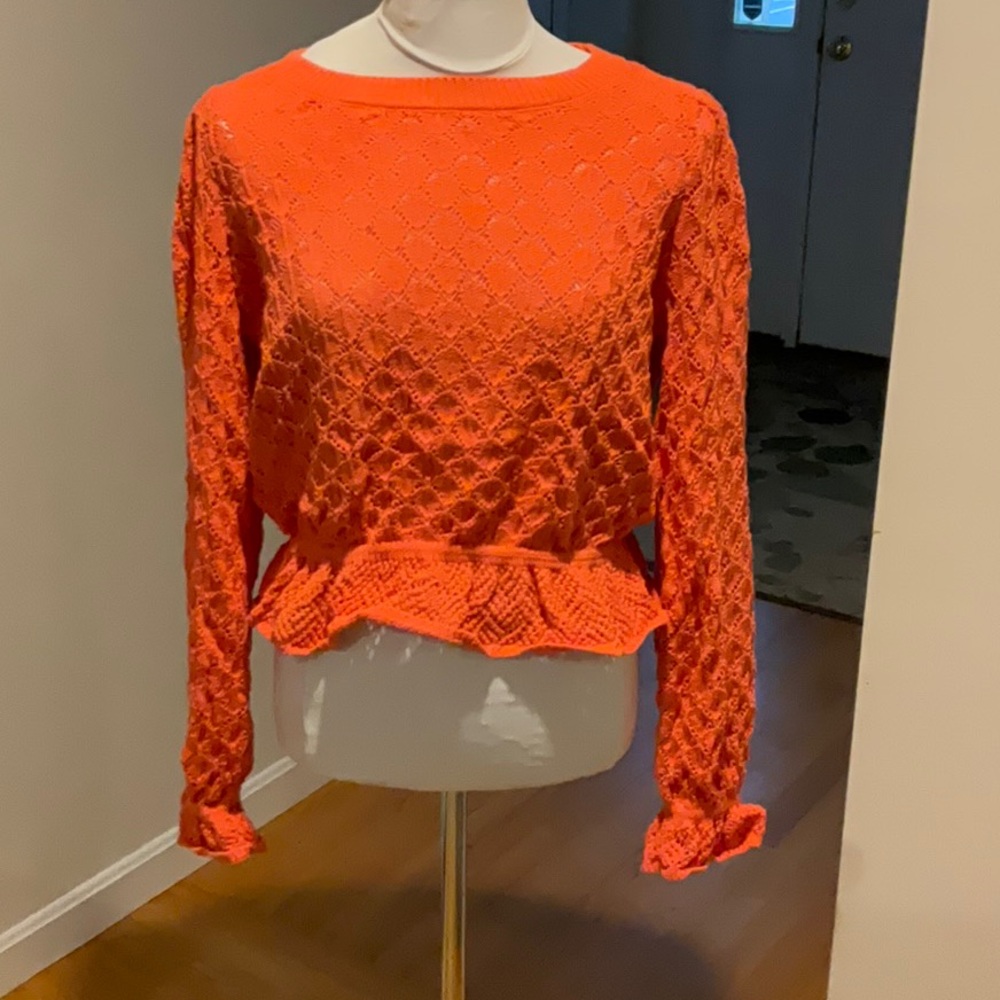 Anthropologie Orange sweater long sleeve XL